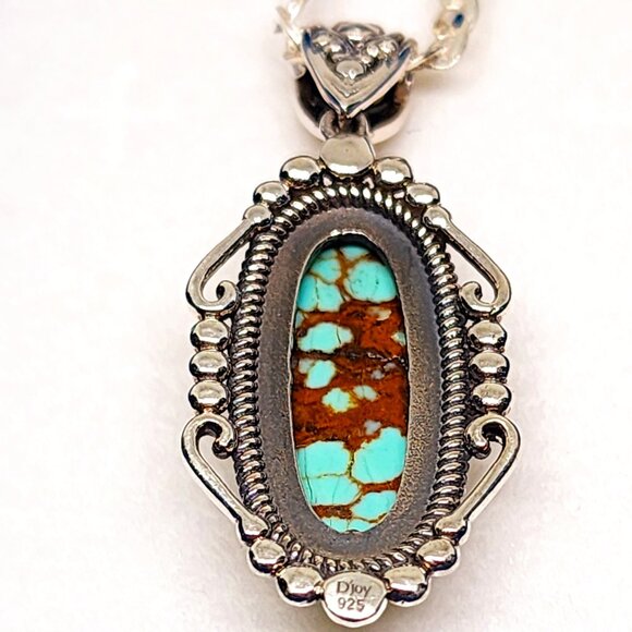 Blue Horizon Turquoise pendant in 925 Sterling Silver 5.00tcw 20" Italian chain - Picture 5 of 5